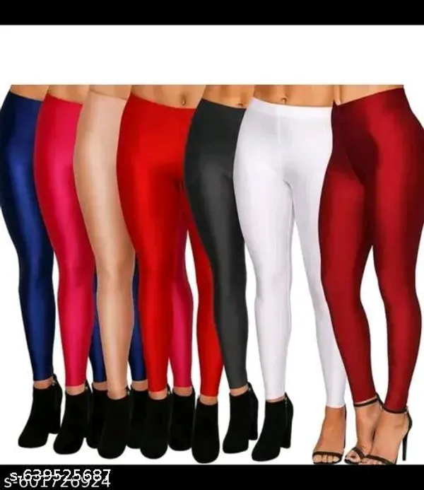 Set_Of_7-BLACK,WHITE,GOLD,MAROON,NAVY_BLUE,RED,RANI_PINK__Leggings