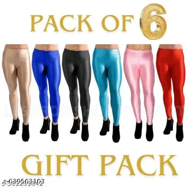 Set_Of_6-GOLD,ROYAL_BLUE,BLACK,SKY_BLUE,BABY_PINK,RED_,_mid_rise_elastic_waist_band_Leggings