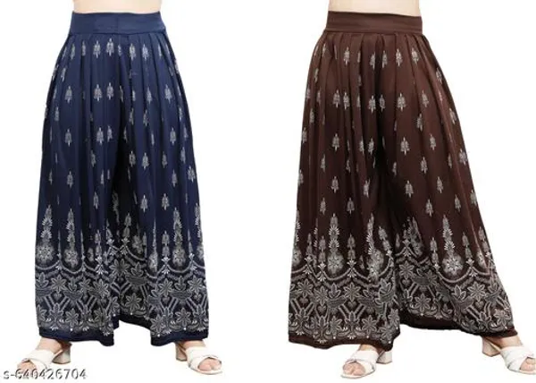 Set_Of_2-Brown_and_Navy_Blue_Mid_Rise_Lycra_Elastic_Waistband_Palazzo_For_Women