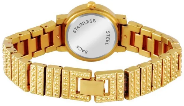 Golden_Quartz_Round_Shape_Watch_For_Women