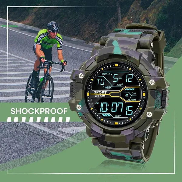 Green_Army_Stripe_Digital_Round_Shape_Watch_For_Men_(Pack_Of_2)
