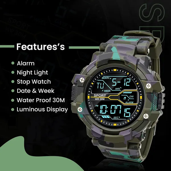 Green_Army_Stripe_Digital_Round_Shape_Watch_For_Men_(Pack_Of_2)