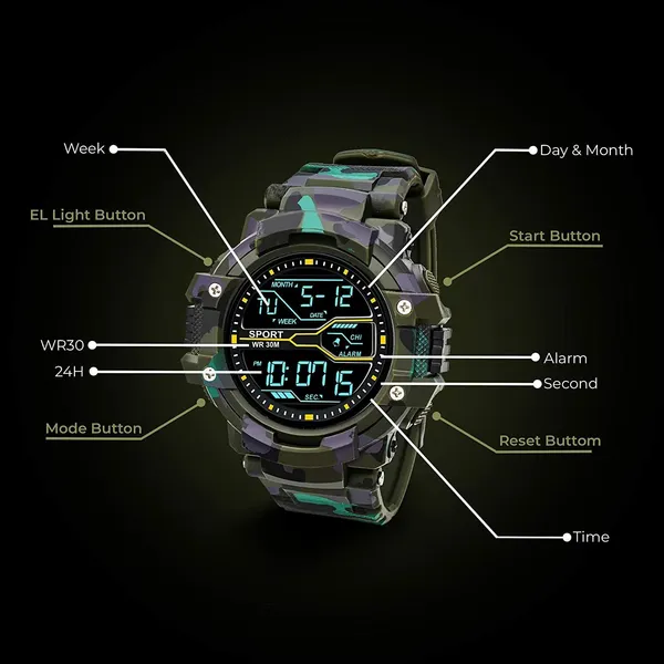 Green_Army_Stripe_Digital_Round_Shape_Watch_For_Men_(Pack_Of_2)