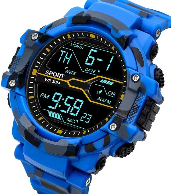 Blue_Army_Stripe_Digital_Round_Shape_Watch_For_Men