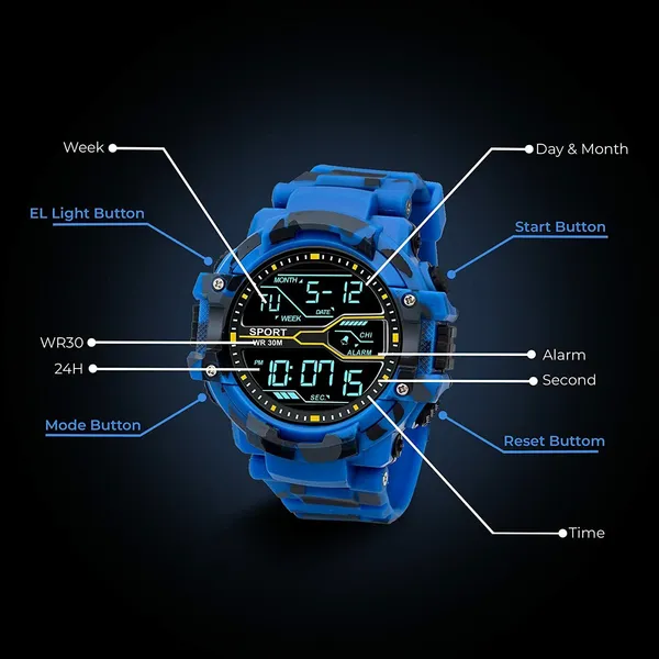 Blue_Army_Stripe_Digital_Round_Shape_Watch_For_Men