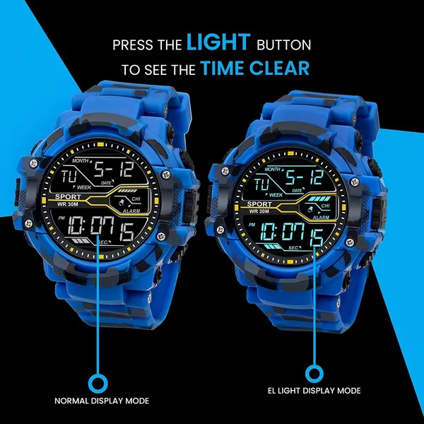 Blue_Army_Stripe_Digital_Round_Shape_Watch_For_Men