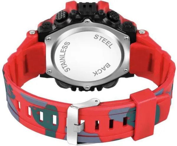Red_Army_Stripe_Digital_Round_Shape_Watch_For_Men