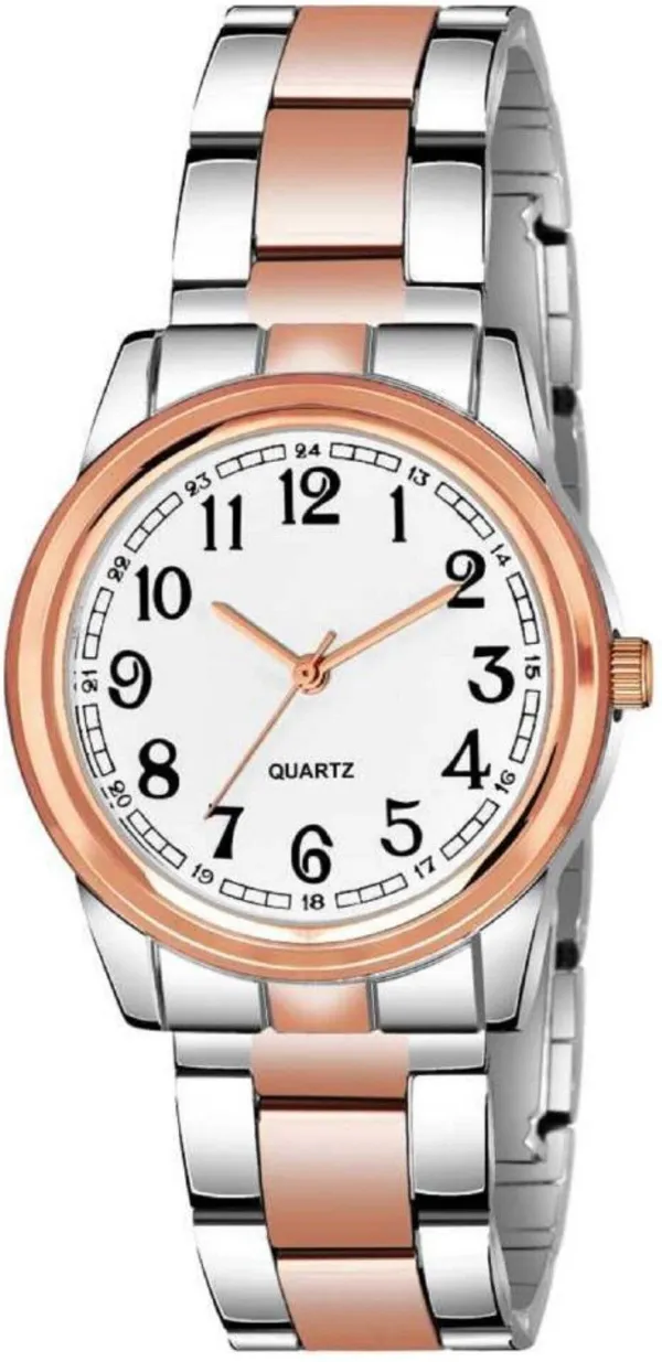 Multicolor_&_Silver_&_Copper_Quartz_Round_Shape_Watch_For_Women