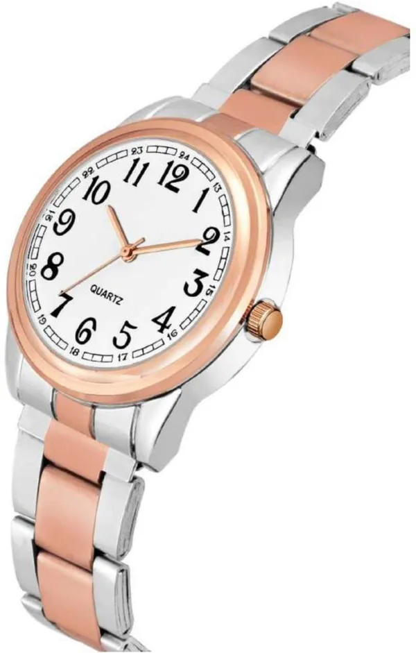 Multicolor_&_Silver_&_Copper_Quartz_Round_Shape_Watch_For_Women