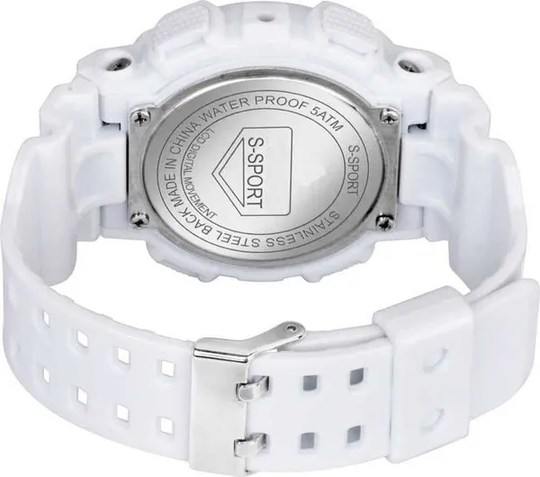 White_Digital_Round_Shape_Watch_For_Men