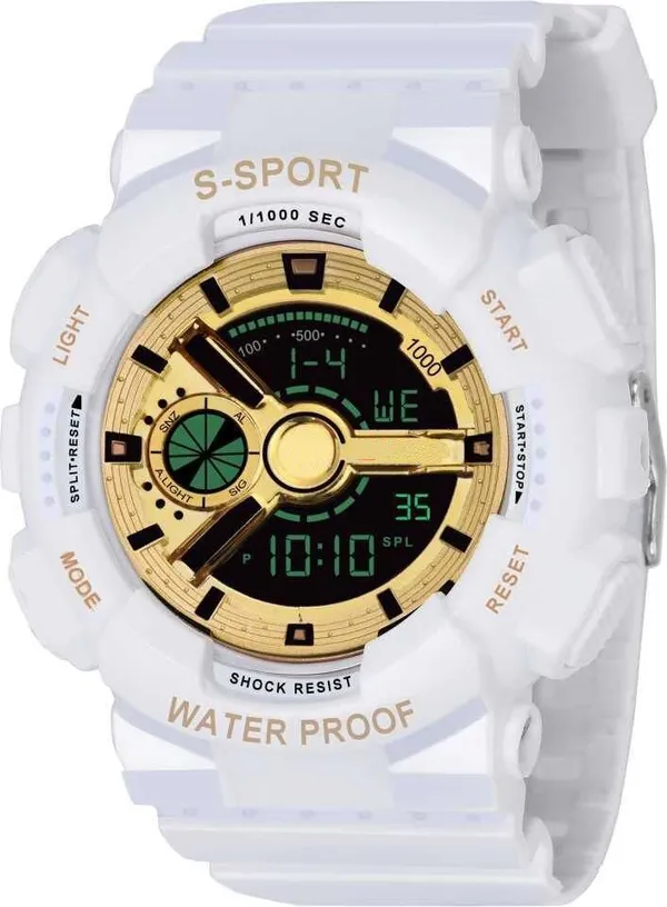 White_Digital_Round_Shape_Watch_For_Men