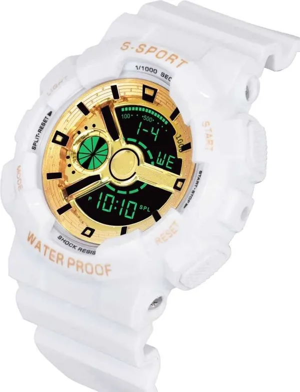 White_Digital_Round_Shape_Watch_For_Men