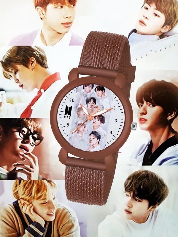 Brown_Quartz_Round_Shape_Watch_For_Boys_&_Girls