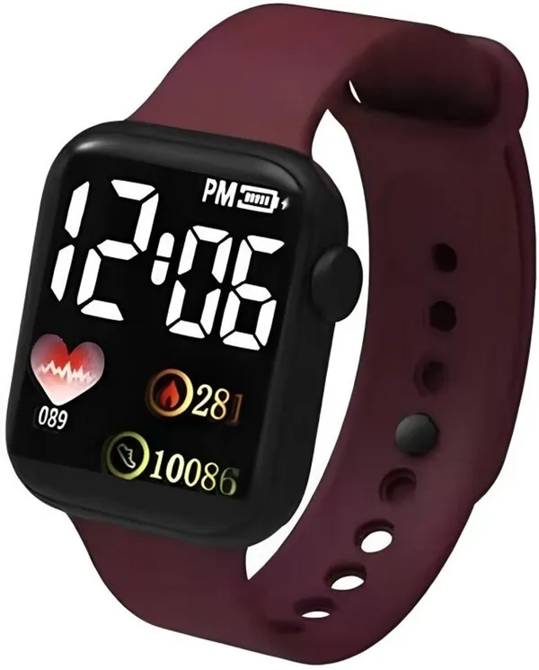 Brown_Digital_Square_Shape_Watch_For_Boys_&_Girls_(Pack_Of_2)