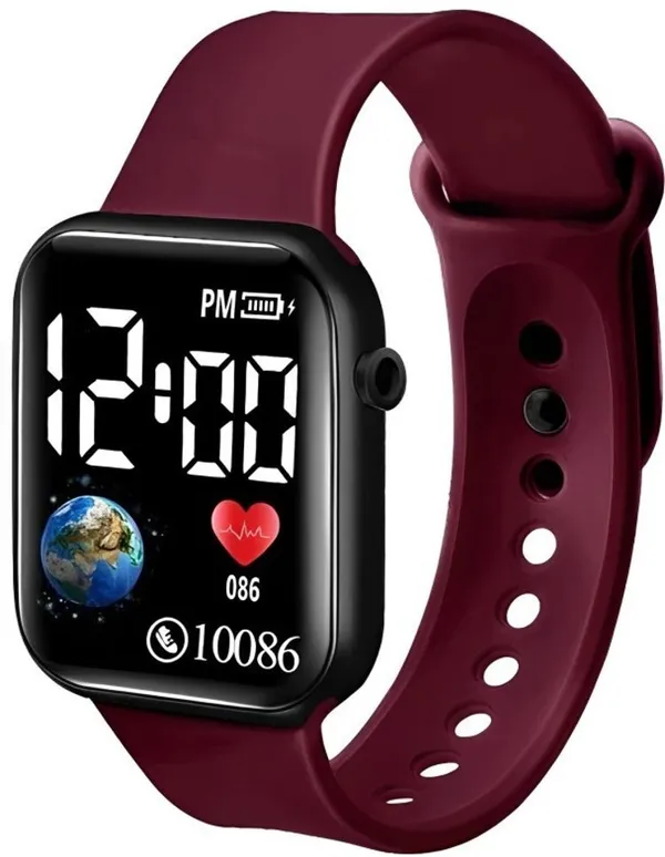 Brown_Digital_Square_Shape_Watch_For_Boys_&_Girls_(Pack_Of_2)