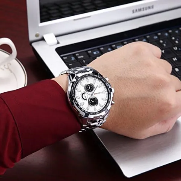 Silver_Quartz_Round_Shape_Watch_For_Men
