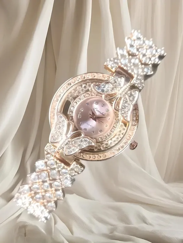Rose_Gold_Quartz_Round_Shape_Watch_For_Girls