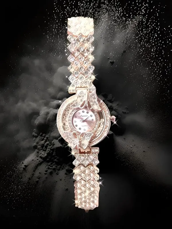 Rose_Gold_Quartz_Round_Shape_Watch_For_Girls