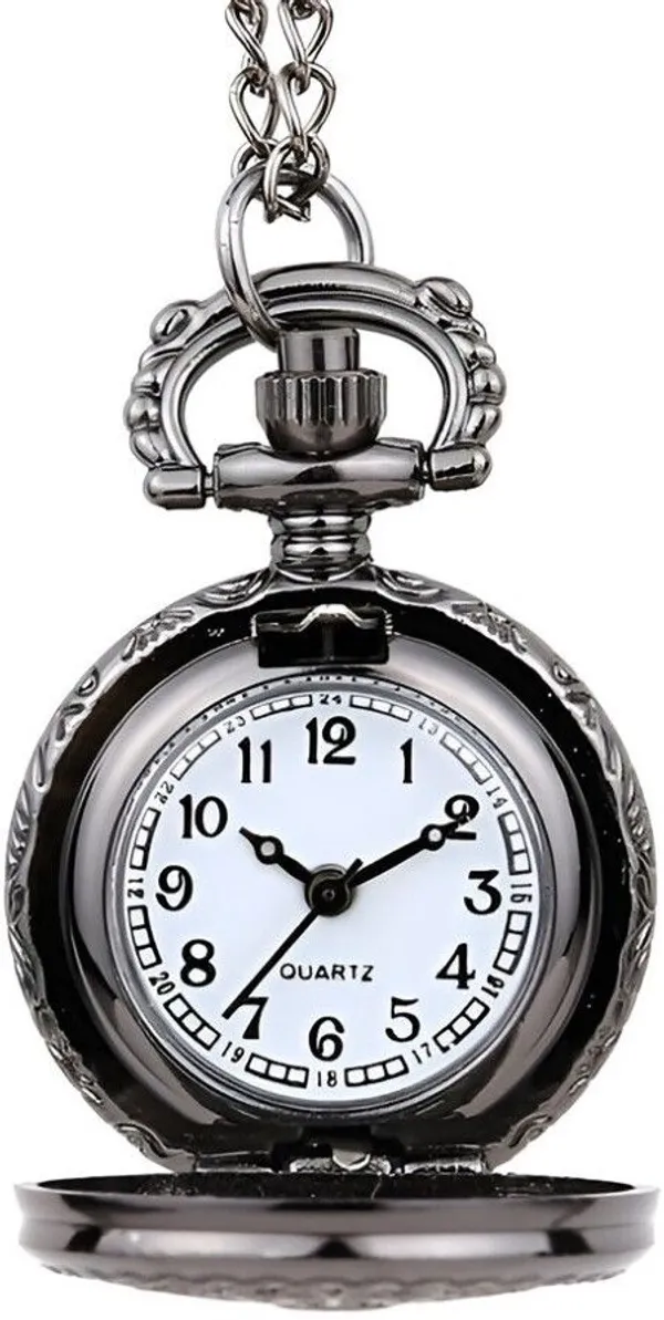 Black_Metalic_Double_Prong_Belt_Clip_Clasp_Pocket_Watch_For_Men