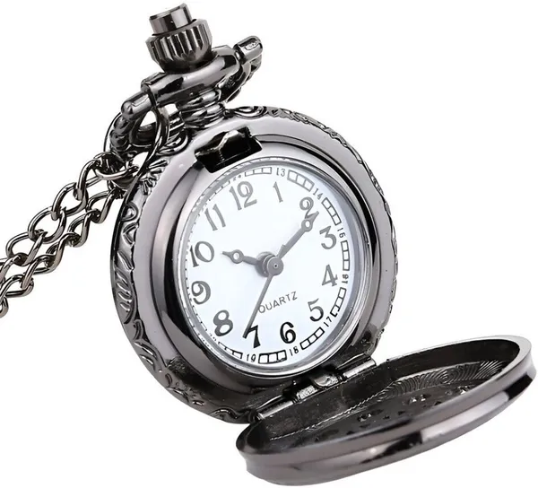 Black_Metalic_Double_Prong_Belt_Clip_Clasp_Pocket_Watch_For_Men