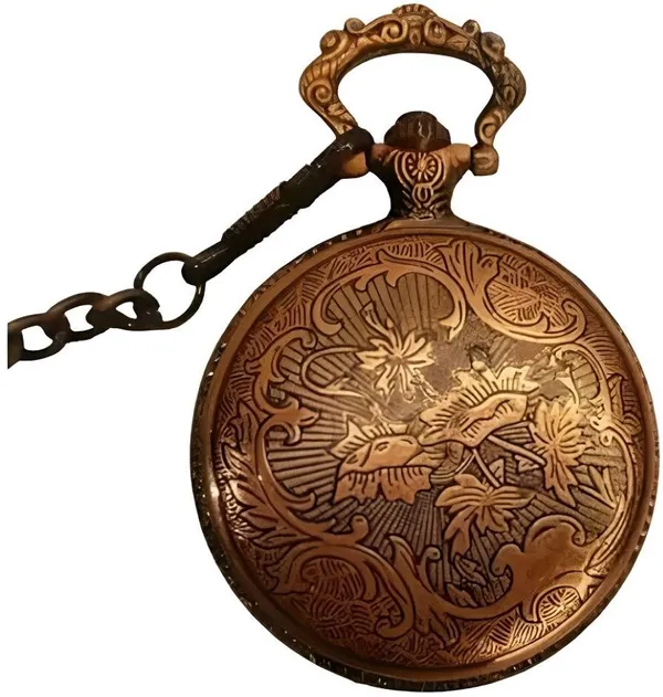 Copper_Metalic_Double_Prong_Belt_Clip_Clasp_Pocket_Watch_For_Men