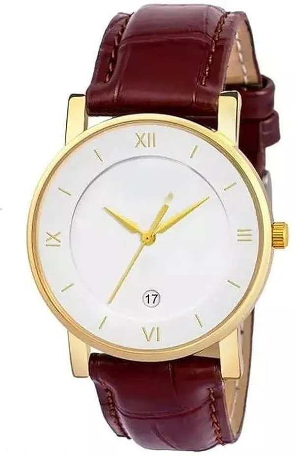 Brown_Quartz_Round_Shape_Watch_For_Men_&_Women