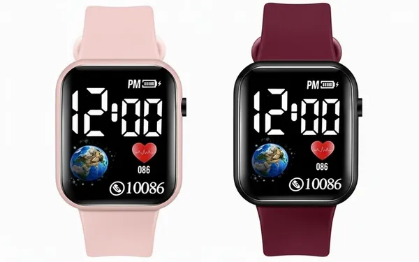 Pink_&_Maroon_Digital_Rectangle_Shape_Watch_For_Boys_&_Girls_(Pack_Of_2)