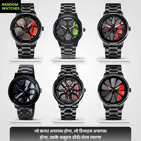 Matte_Black_Quartz_Round_Shape_Watch_For_Boys