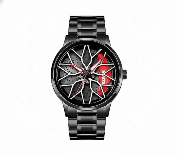 Matte_Black_Quartz_Round_Shape_Watch_For_Boys