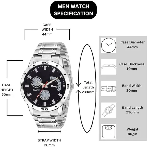 Silver_Quartz_Round_Shape_Watch_For_Men