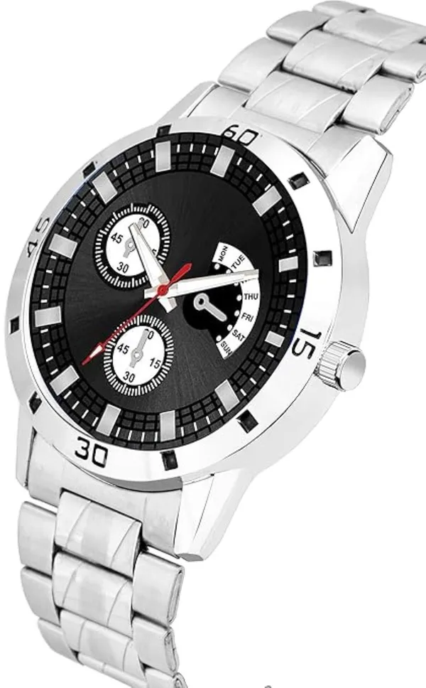 Silver_Quartz_Round_Shape_Watch_For_Men