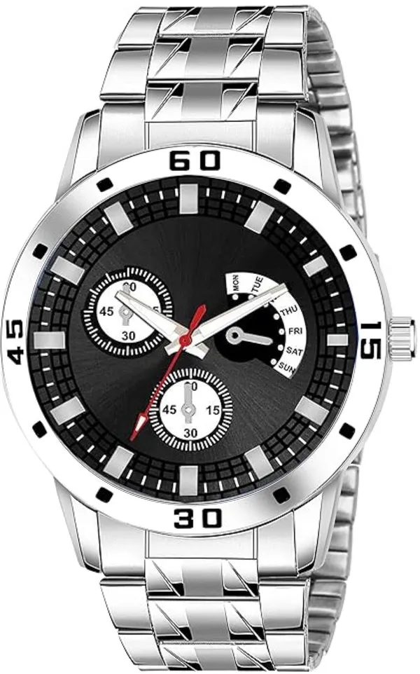 Silver_Quartz_Round_Shape_Watch_For_Men