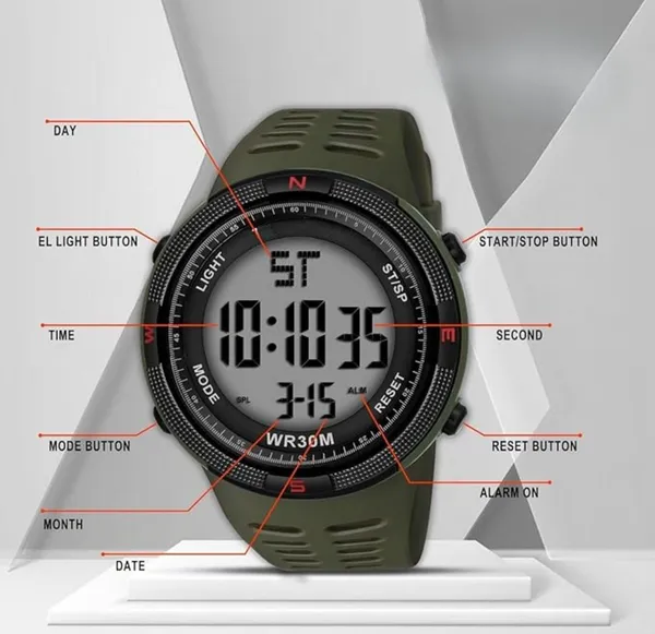 Olive_Green_Digital_Round_Shape_Watch_For_Men