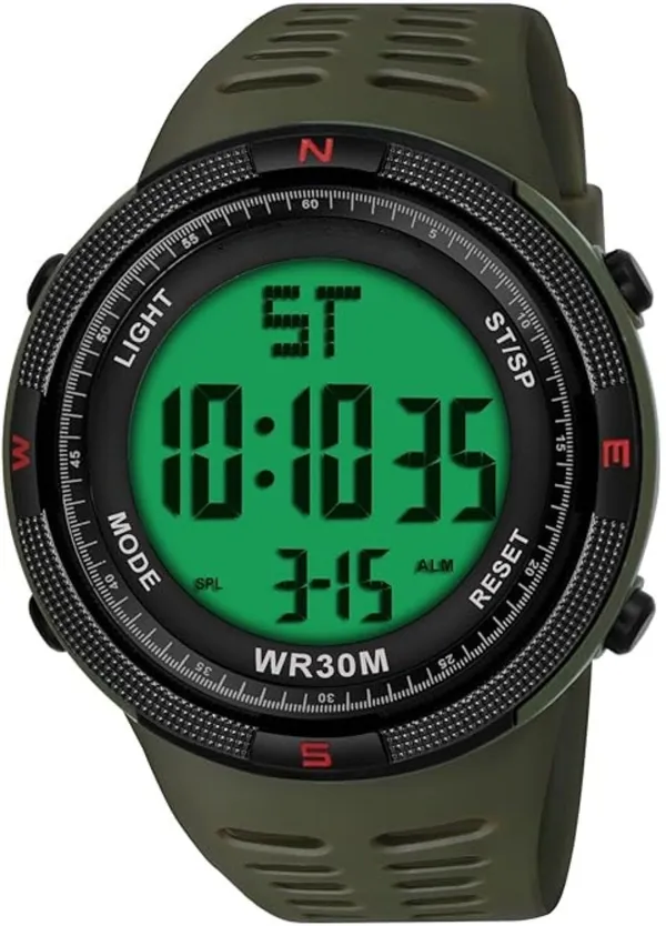 Olive_Green_Digital_Round_Shape_Watch_For_Men