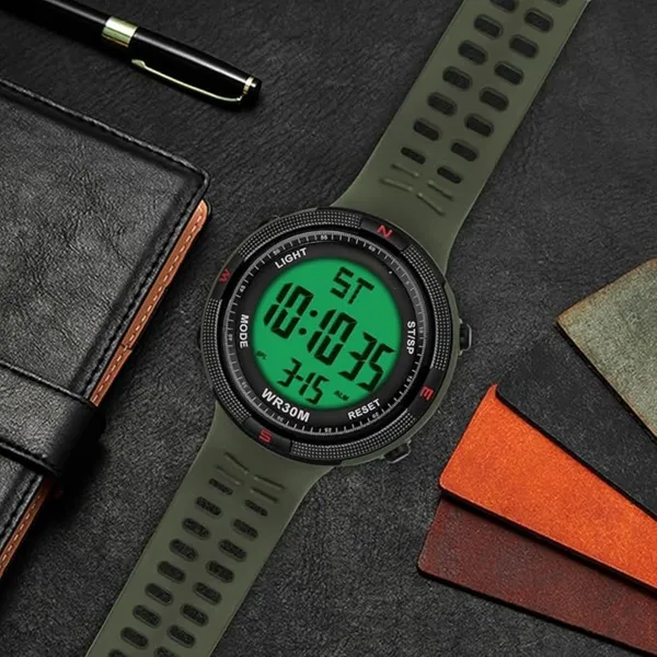 Olive_Green_Digital_Round_Shape_Watch_For_Men