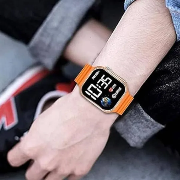 Orange_Digital_Rectangle_Shape_Watch_For_Boys_&_Girls_(Pack_Of_2)
