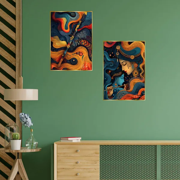 Premium_Canvas_With_Golden_Wooden_Frame_For_Home_And_Office_Pack_Of_2