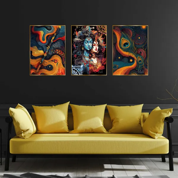 Premium_Canvas_With_Golden_Wooden_Frame_For_Home_And_Office_Pack_Of_3