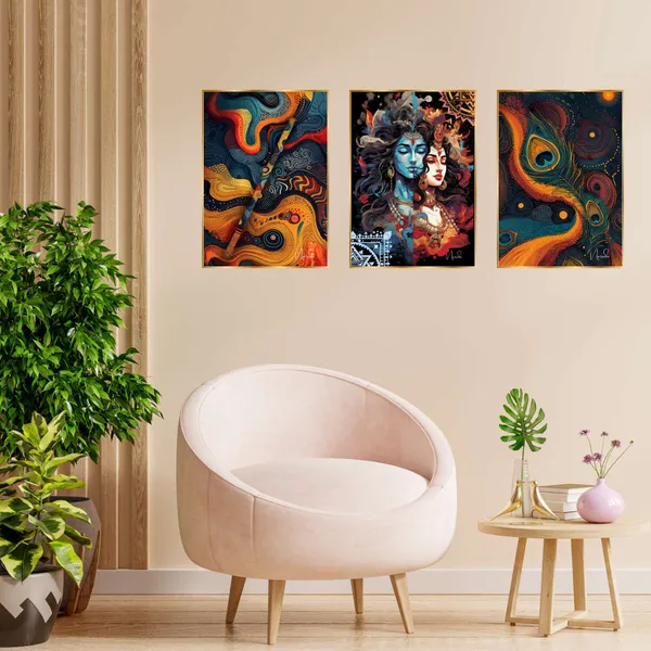Premium_Canvas_With_Golden_Wooden_Frame_For_Home_And_Office_Pack_Of_3