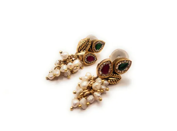 Red_And_Green_And_Pearl_Alloy_And_Gold_Plated_And_Artificial_Stones_And_Pearl_Premium_Drop_Earrings_For_Women