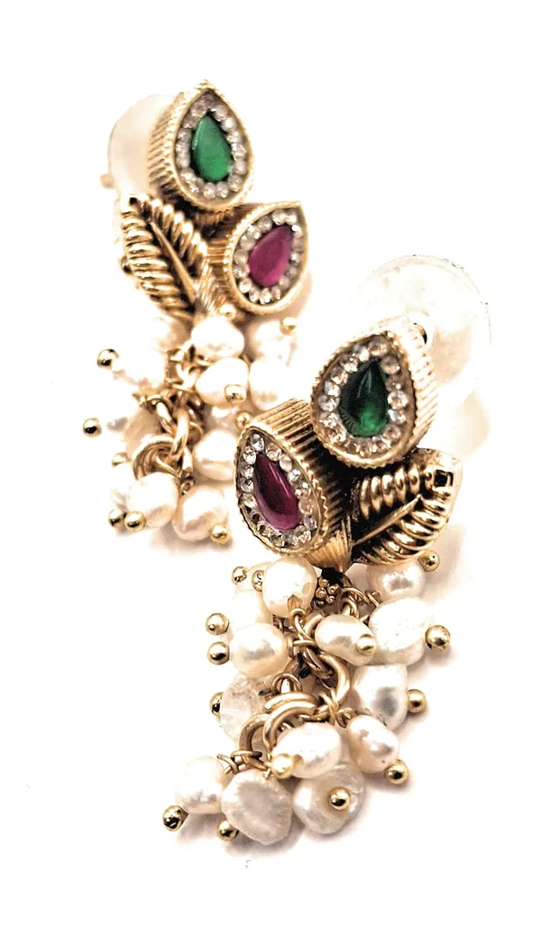 Red_And_Green_And_Pearl_Alloy_And_Gold_Plated_And_Artificial_Stones_And_Pearl_Premium_Drop_Earrings_For_Women