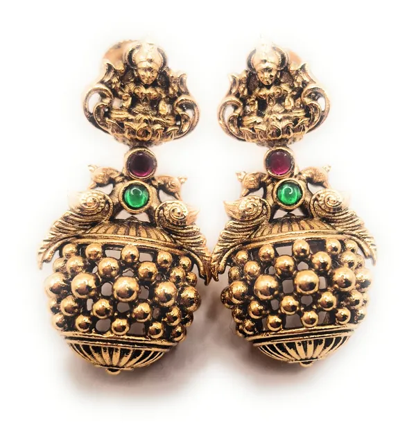 Red_And_Green_And_Gold_Alloy_And_Gold_Plated_Premium_Drop_Earrings_For_Women