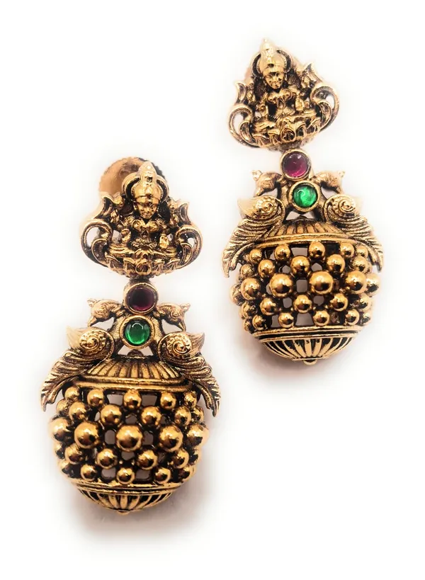 Red_And_Green_And_Gold_Alloy_And_Gold_Plated_Premium_Drop_Earrings_For_Women