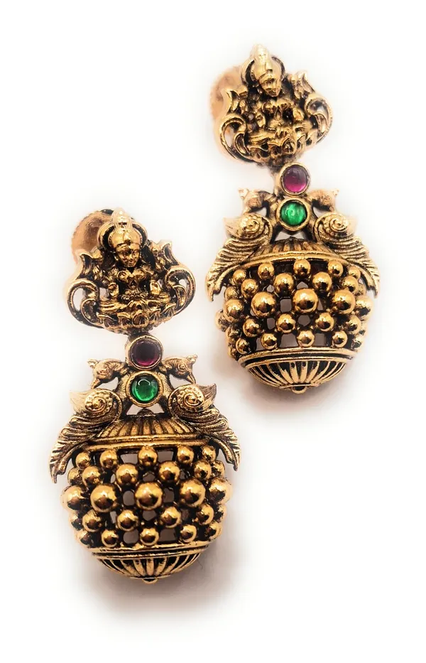 Red_And_Green_And_Gold_Alloy_And_Gold_Plated_Premium_Drop_Earrings_For_Women