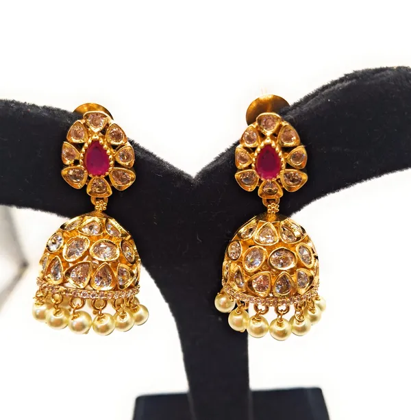 Ruby_Alloy_And_Gold_Plated_And_American_Diamond_And_Artificial_Stones_Premium_Jhumka_Earrings_For_Women