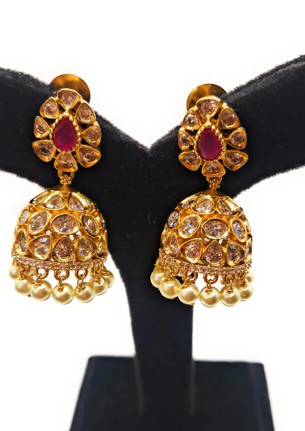 Ruby_Alloy_And_Gold_Plated_And_American_Diamond_And_Artificial_Stones_Premium_Jhumka_Earrings_For_Women