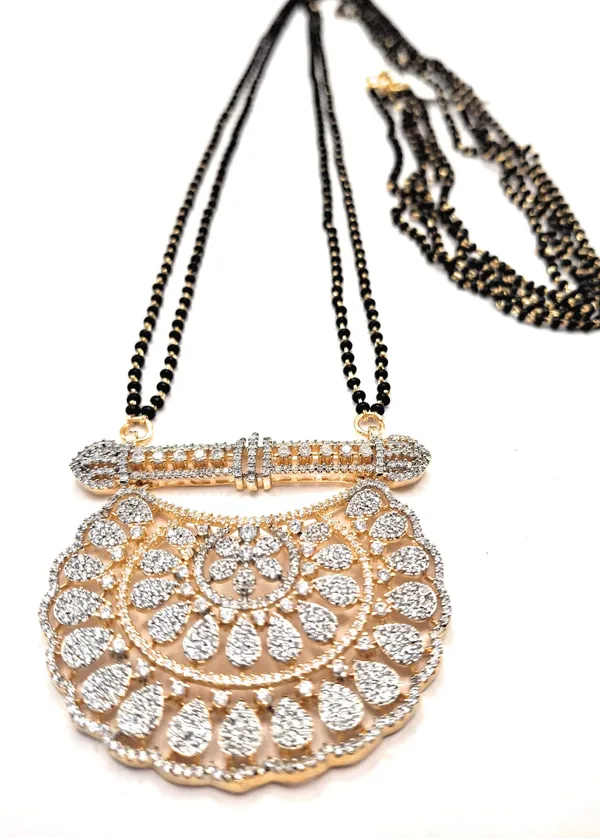 Gold_Polished_Alloy_And_Gold_Plated_And_Kundan_And_Artificial_Stones_And_Black_Beads_Premium_Mangalsutra_Set_For_Women