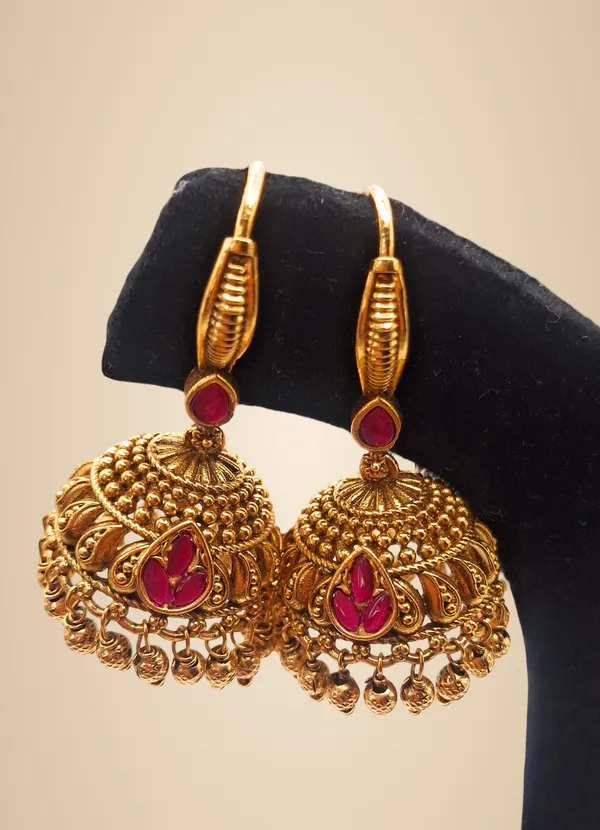 Gold_Polished_Alloy_And_Gold_Plated_Premium_Temple_Jhumka_For_Women