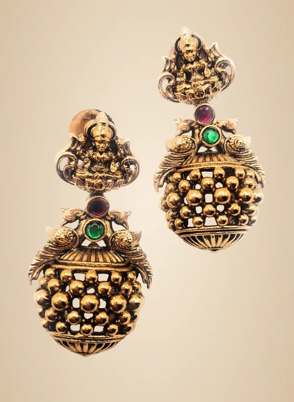 Red_And_Green_And_Gold_Alloy_And_Gold_Plated_Premium_Drop_Earrings_For_Women