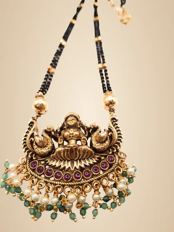 Gold_Polished_Alloy_And_Gold_Plated_And_Artificial_Stones_And_Black_Beads_Premium_Mangalsutra_For_Women
